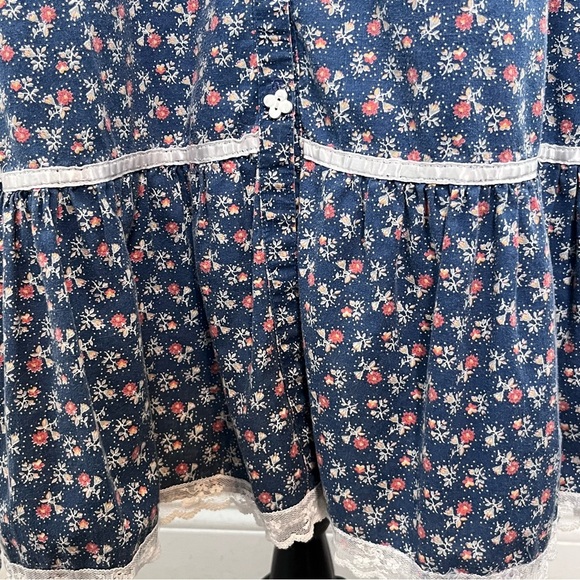 Gunne Sax Vintage 1970's Cottagecore Puff Sleeve Floral Sz 9 Midi Dress - Picture 11 of 16